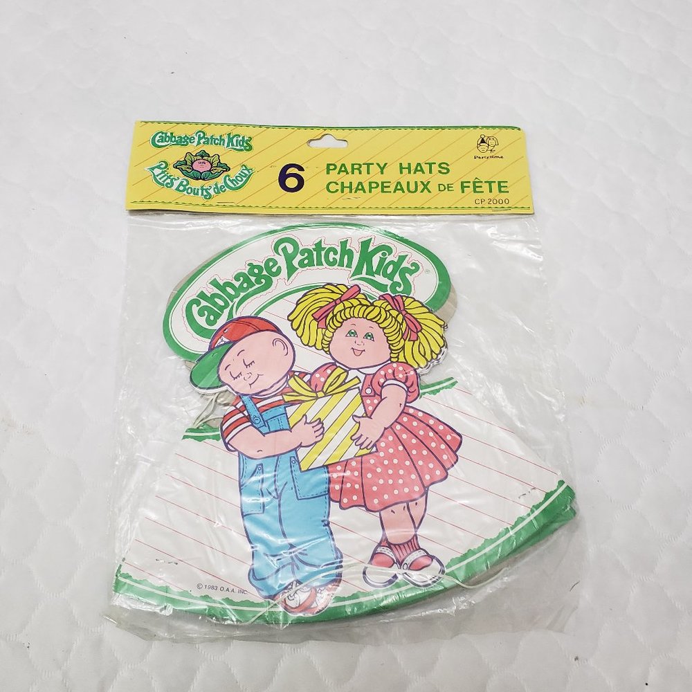 Vintage Cabbage Patch Kids Birthday Party Hats 1983